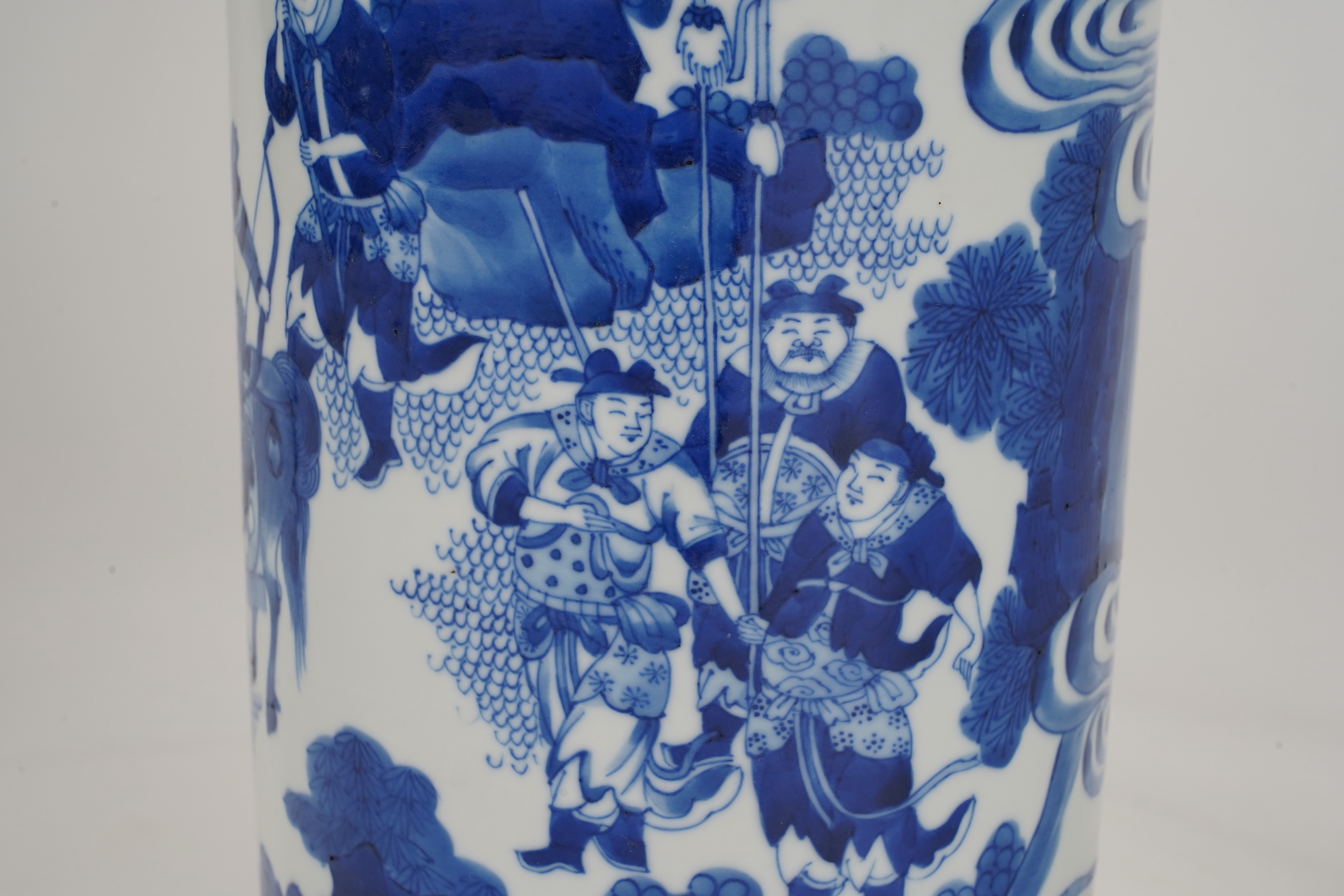 A Chinese blue and white ‘Tan Zi’ rolwagen vase, probably Chongzhen period (1627-1644)